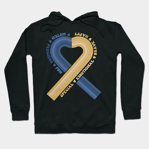 Down Syndrome Awareness Ribbon Hoodie by Mastilo Designs